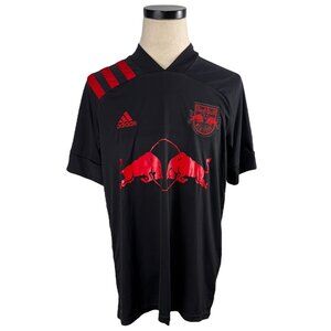 Adidas Mens Red Bull New York Soccer Jersey Aeroready Black/Red Large NWT